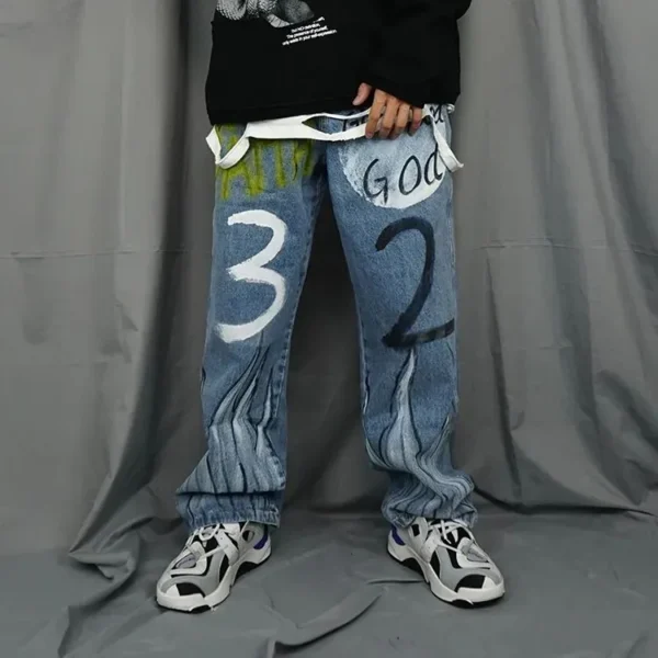 Handpainted Customized Street Style Men's Denim Jeans