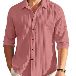 Men's Cotton Blend Full Sleeve Short Kurta Featuring Mandarin Collar Perfect for Ethnic Styling, Work Gatherings