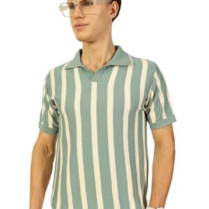Thomas Scott Men's | Striped | Half Sleeve | Regular Fit | 100% Cotton | Polo Collar | Casual Tshirt
