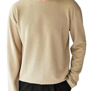 Cotton Blend Regular Fit Round Neck Plain Solid Full Sleeve T-Shirt