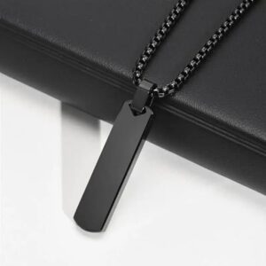 Fashion Frill Silver Chain For Men Stylish Stainless Steel Bar Pendant Necklace Silver Chain Pendant For Men Boys Love Gifts Mens Jewellery