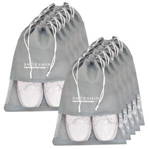 SHOESHINE Shoe Bag for Storage Shoes for Men and Women Travel Essentials Shoe Cover or Shoe Bags Pouches Transparent Shoe Bag for Travel or Accessories - Pack of 10 Shoe Pouch