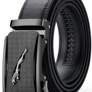 Contacts Genuine Leather Belt for Men with Easier Adjustable Autolock Buckle - Micro Adjustable Belt Fit Everywhere |Formal & Casual | Gift Box