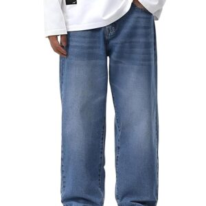 Ben Martin Men's Loose Mid Rise Denim Cotton Oversized Baggy Fit Jeans Pants
